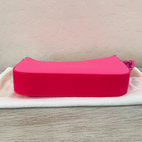 Christian Louboutin Hot Pink Leather Loubila Mini Chain Shoulder Bag Pristine - Picture 7 of 16